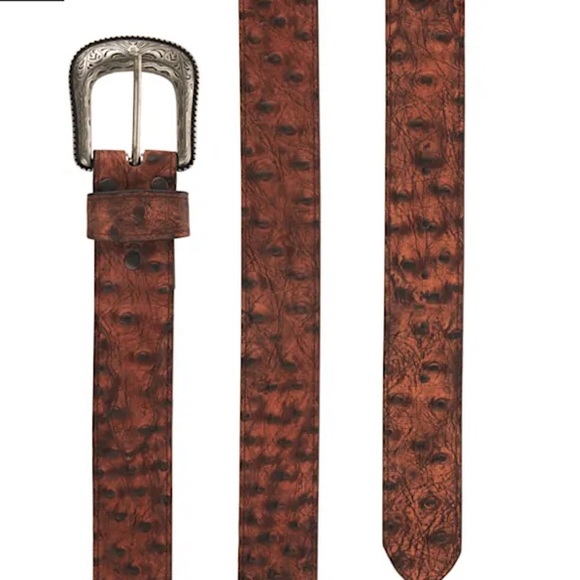 cavenders Accessories New Cavenders Mens Rich Brown Ostrich Print